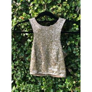 Rose gold sequin crop top